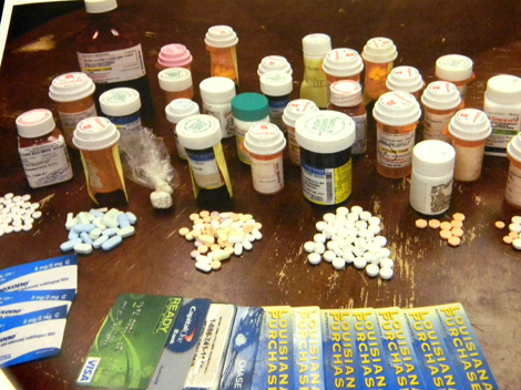 The 800 pills recovered in a pillowcase in Ciuffi’s Meraux home, all prescribed to others, and Louisiana food stamp cards found.