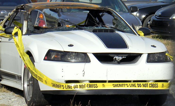 The burned-out Ford Mustang in which the body of Christopher Campbell, 28, of St. Bernard Parish was found late Tuesday, Oct. 30.