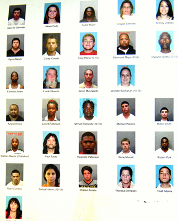 Photos of 30 people jailed in drug investigation except for minor whose name can't be released.