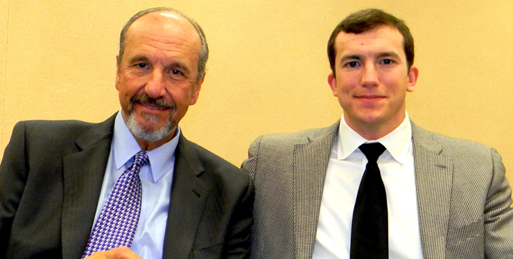 Roastee Sheriff Jack A. Stephens and his son Barrett, who was one of the roasters.