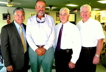 Retired St. Bernard Parish Sheriff Jack Stephens, Sheriff James Pohlmann, Mike Ranatza, executive director of the Louisiana Sheriff's Association; and Gary Bennett, assistant executive director.