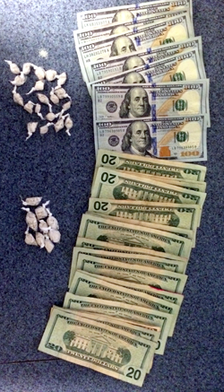 The recovered heroin and cash.