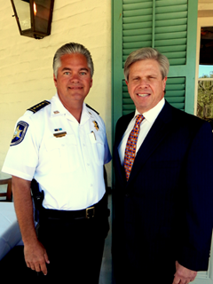 Sheriff James Pohlmann with Rafael Goyeneche III, president of the Metropolitan Crime Commission.in New Orleans