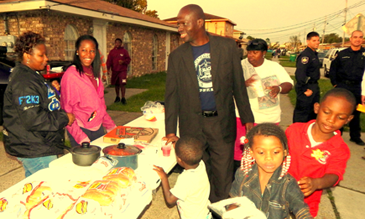 Kevin Gabriel at a Night Out Against Crime event he hosts on Daniel Drive in Violet.