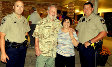 From left, Dep. Sheriff Brad Nuccio, Al Beaubouef, Carol Beaubouef and Dep, Sheriff Bryan Fleetwood Jr. at the Beaubouefs' Night Out event in Meraux.