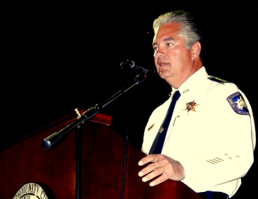 Sheriff James Pohlmann addresses the members of the class and their families.